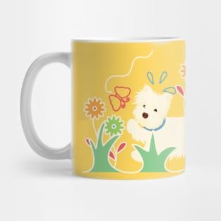 West Highland White Terrier Playing with Butterfly Mug